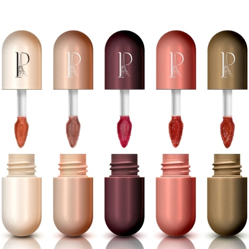 🎁Predire Prestige Mini-me Shiny Lip Gloss Set - Red, Pink, Brown Shades